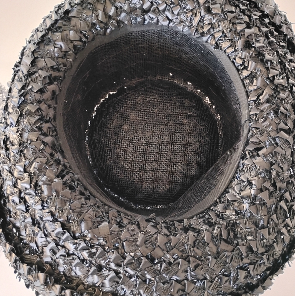 Bundle Of 2 Vintage 1950s Hats Black Woven Straw Classic Feminine I Love Lucy - Picture 9 of 11